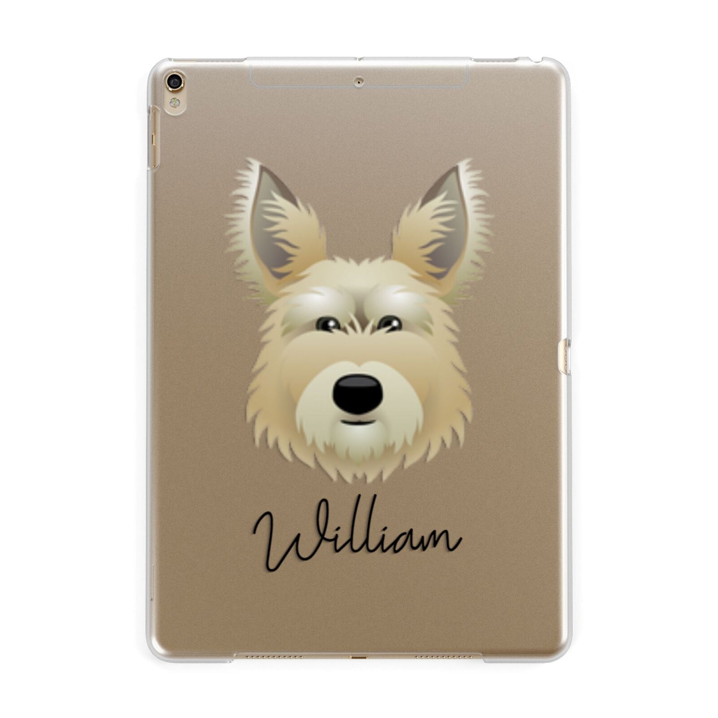 Picardy Sheepdog Personalised Apple iPad Gold Case