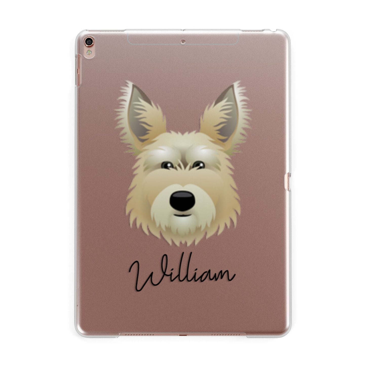 Picardy Sheepdog Personalised Apple iPad Rose Gold Case
