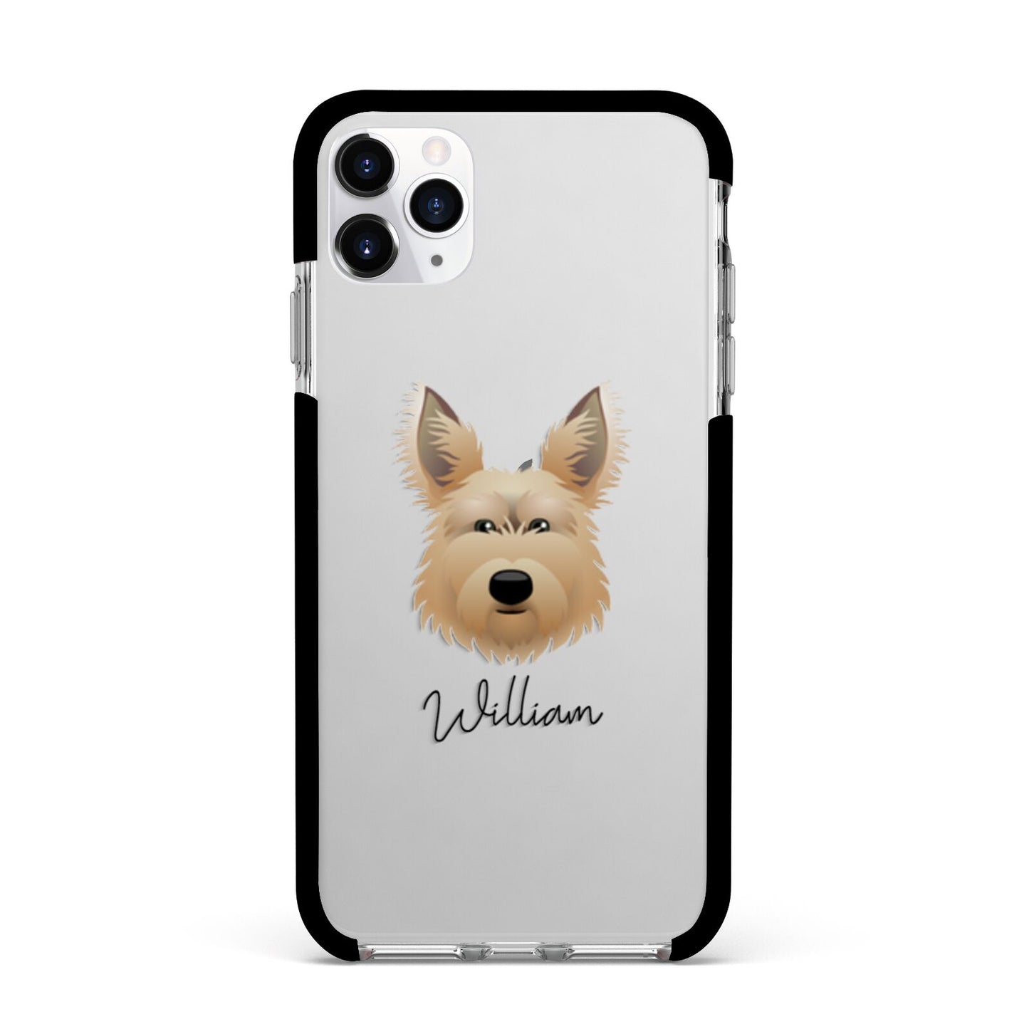 Picardy Sheepdog Personalised Apple iPhone 11 Pro Max in Silver with Black Impact Case