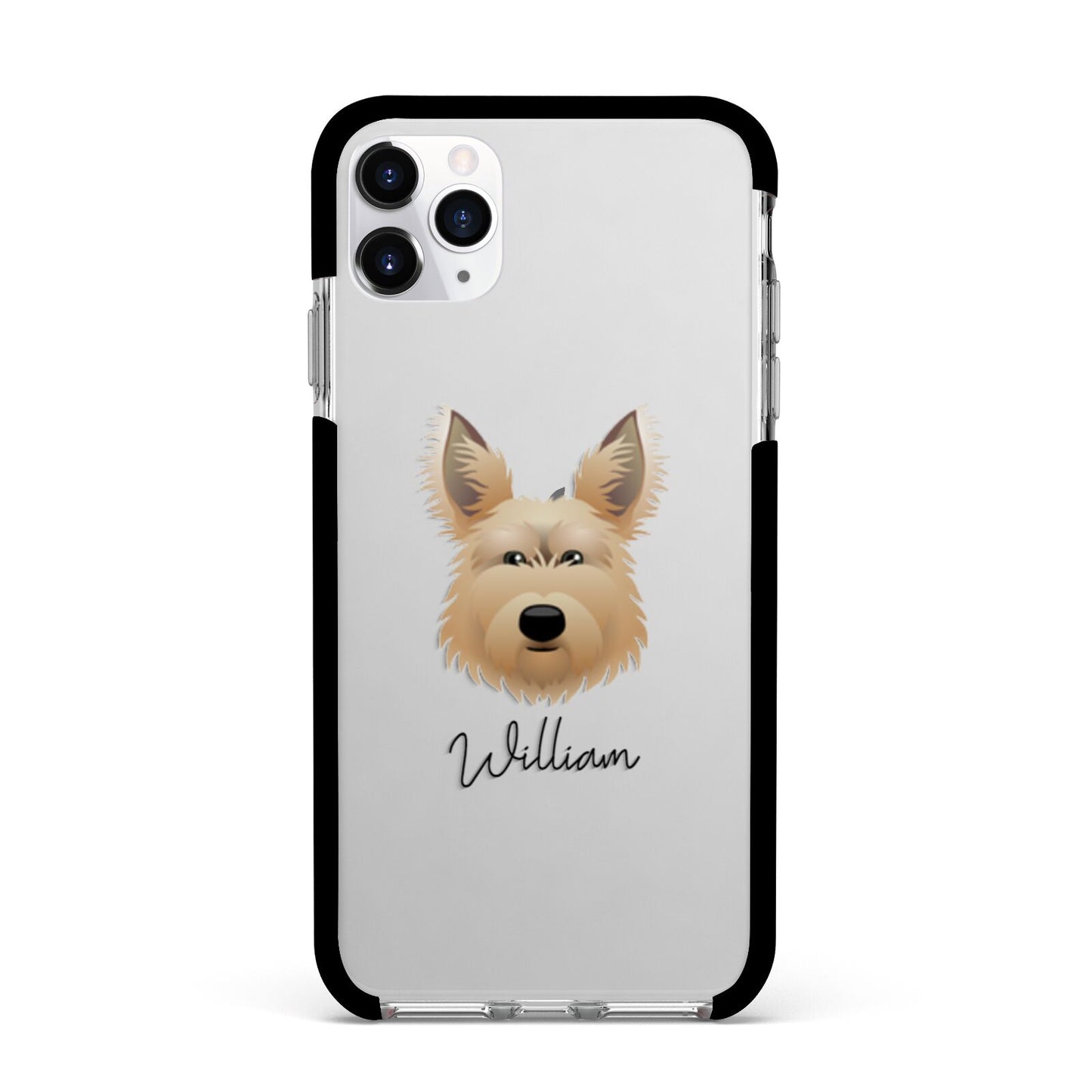 Picardy Sheepdog Personalised Apple iPhone 11 Pro Max in Silver with Black Impact Case