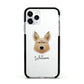 Picardy Sheepdog Personalised Apple iPhone 11 Pro in Silver with Black Impact Case