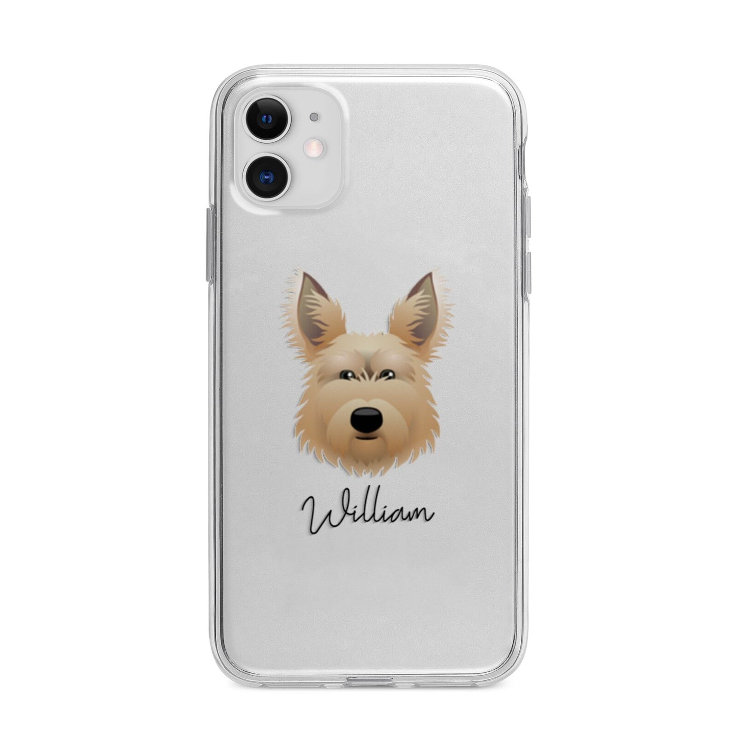 Picardy Sheepdog Personalised Apple iPhone 11 in White with Bumper Case