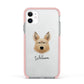 Picardy Sheepdog Personalised Apple iPhone 11 in White with Pink Impact Case