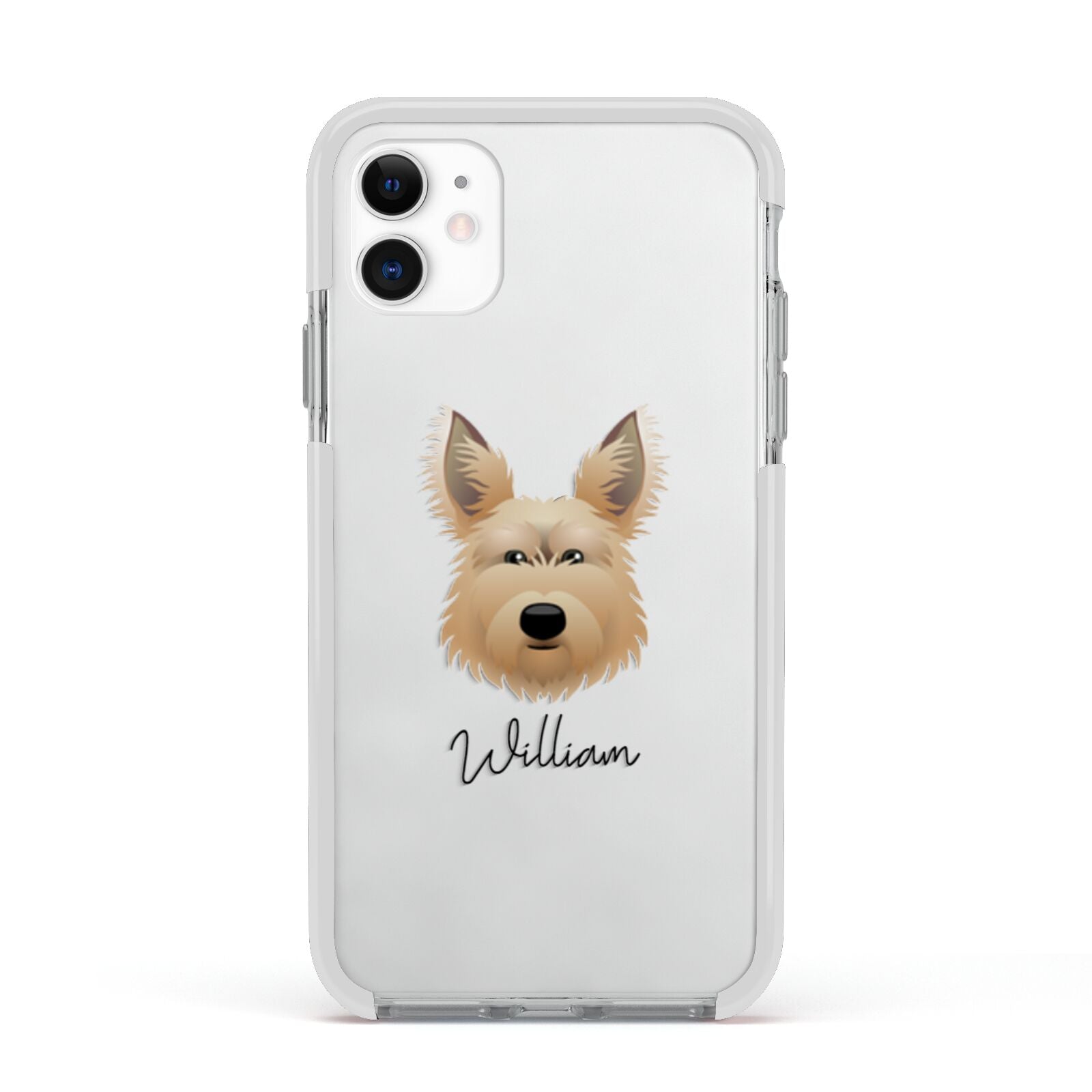Picardy Sheepdog Personalised Apple iPhone 11 in White with White Impact Case