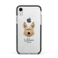 Picardy Sheepdog Personalised Apple iPhone XR Impact Case Black Edge on Silver Phone