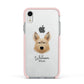 Picardy Sheepdog Personalised Apple iPhone XR Impact Case Pink Edge on Silver Phone