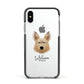 Picardy Sheepdog Personalised Apple iPhone Xs Impact Case Black Edge on Silver Phone
