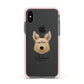 Picardy Sheepdog Personalised Apple iPhone Xs Impact Case Pink Edge on Black Phone