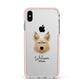 Picardy Sheepdog Personalised Apple iPhone Xs Max Impact Case Pink Edge on Silver Phone