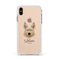 Picardy Sheepdog Personalised Apple iPhone Xs Max Impact Case White Edge on Gold Phone