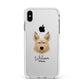 Picardy Sheepdog Personalised Apple iPhone Xs Max Impact Case White Edge on Silver Phone