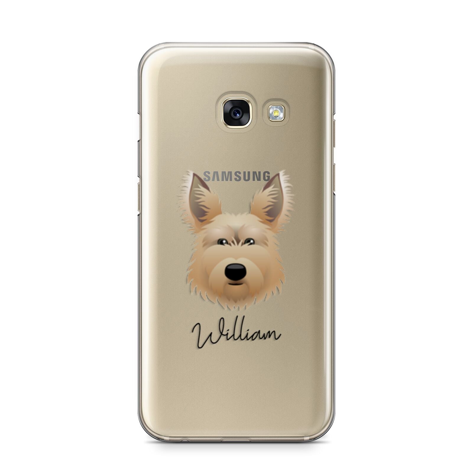 Picardy Sheepdog Personalised Samsung Galaxy A3 2017 Case on gold phone