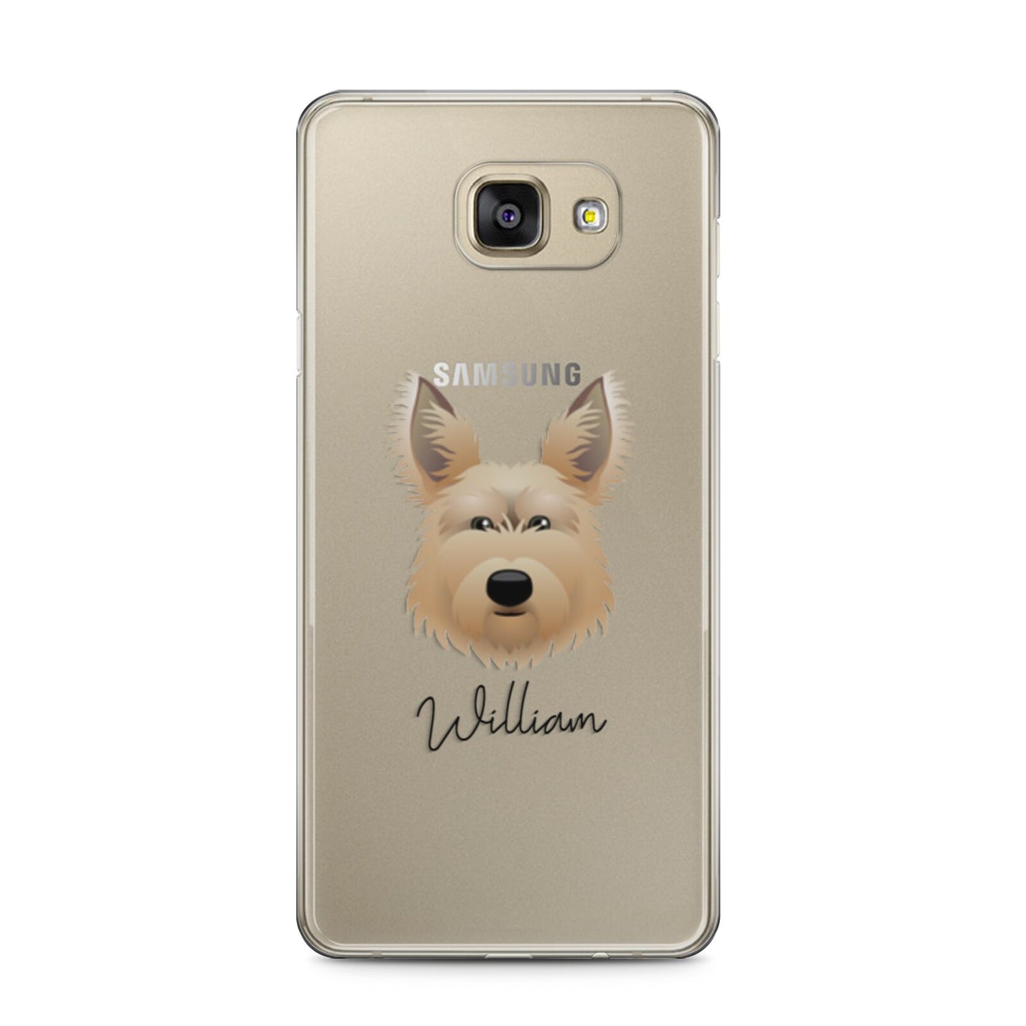 Picardy Sheepdog Personalised Samsung Galaxy A5 2016 Case on gold phone