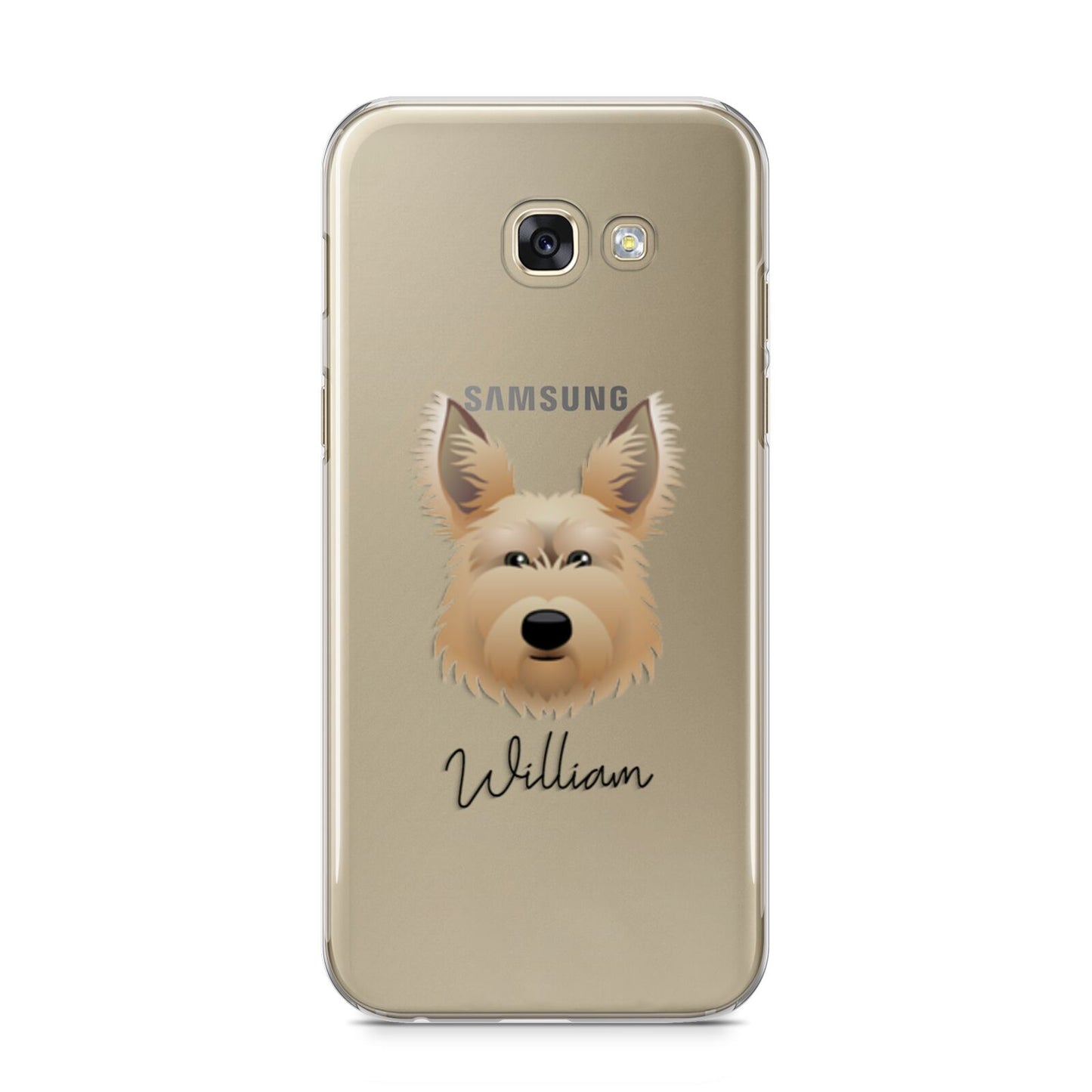 Picardy Sheepdog Personalised Samsung Galaxy A5 2017 Case on gold phone