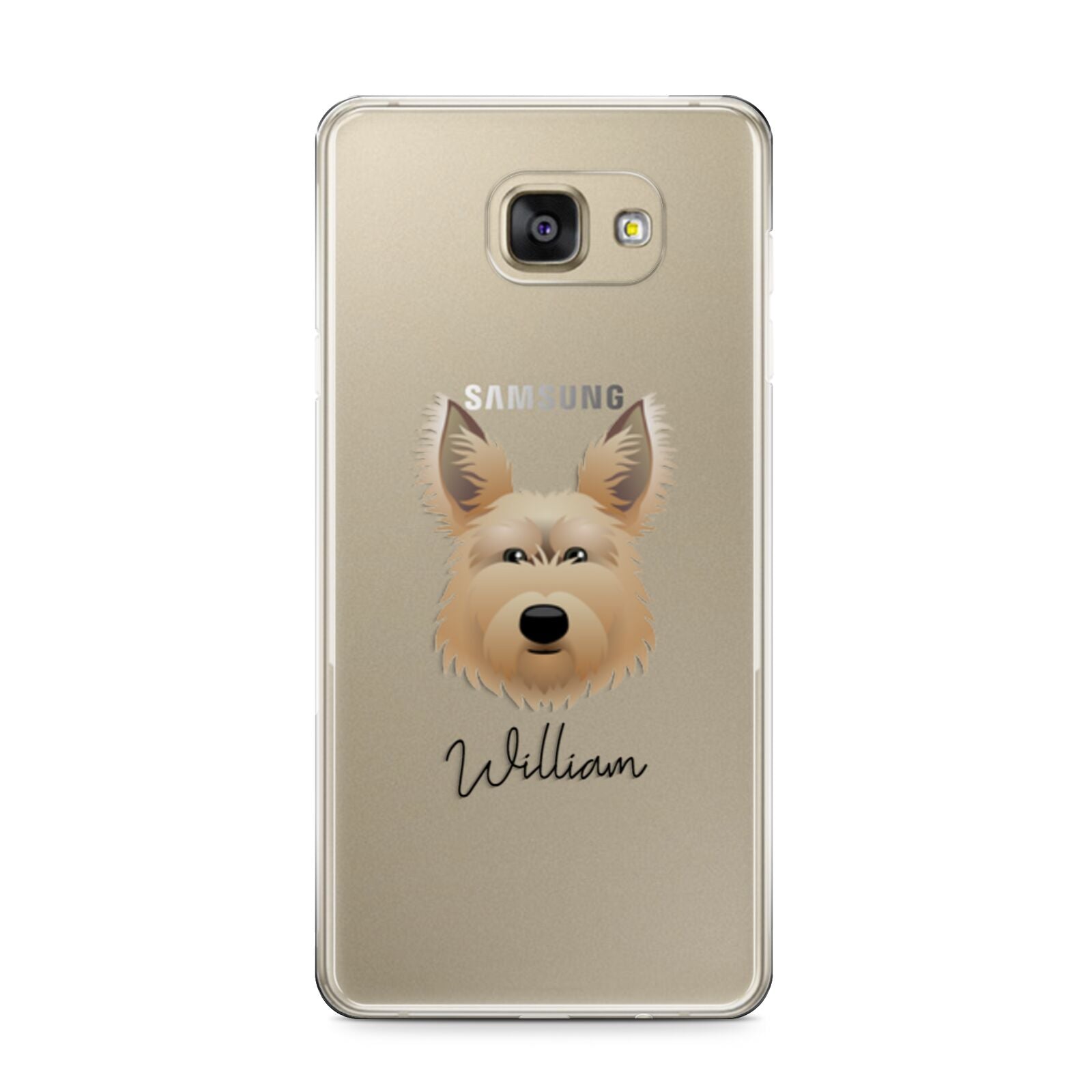 Picardy Sheepdog Personalised Samsung Galaxy A9 2016 Case on gold phone