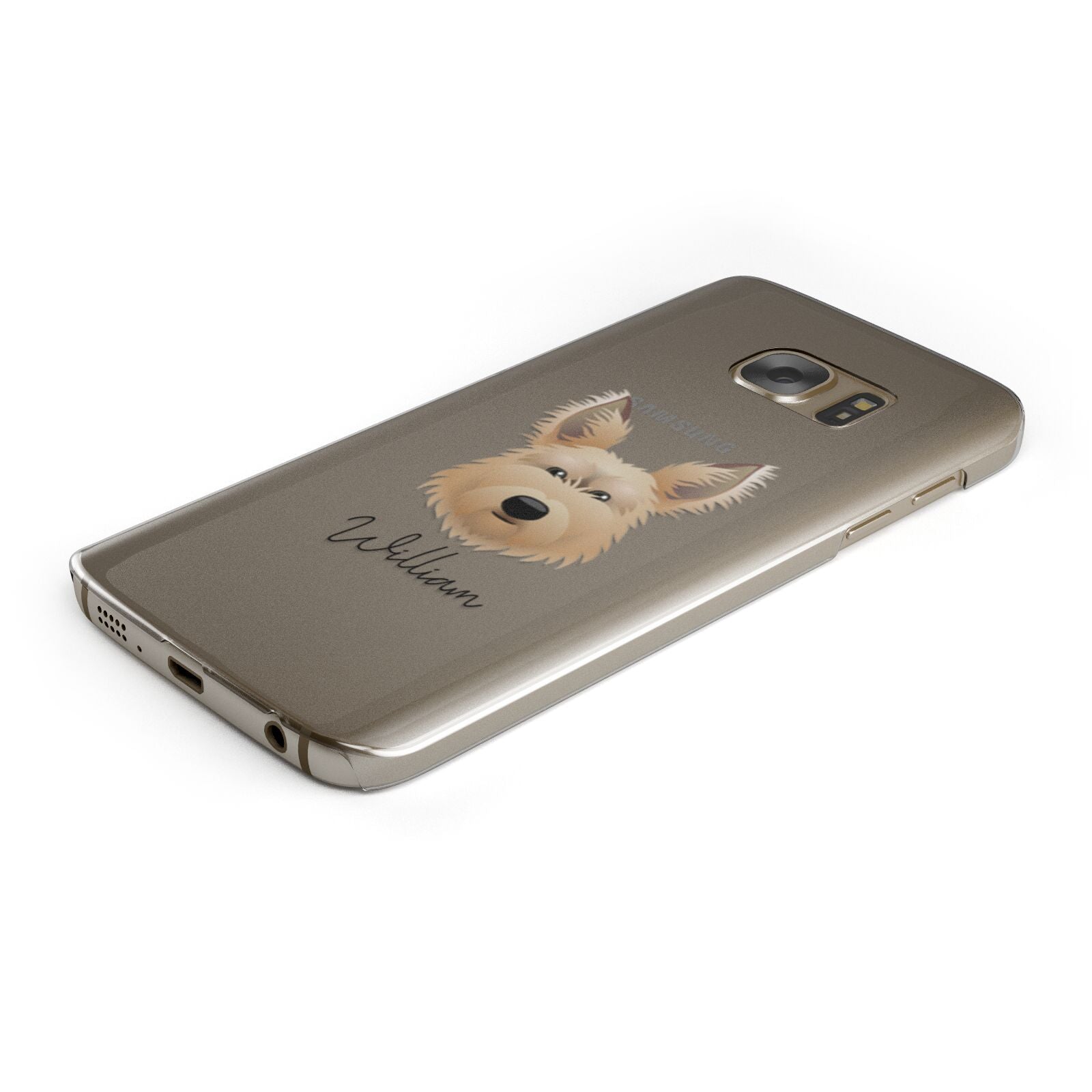Picardy Sheepdog Personalised Samsung Galaxy Case Bottom Cutout