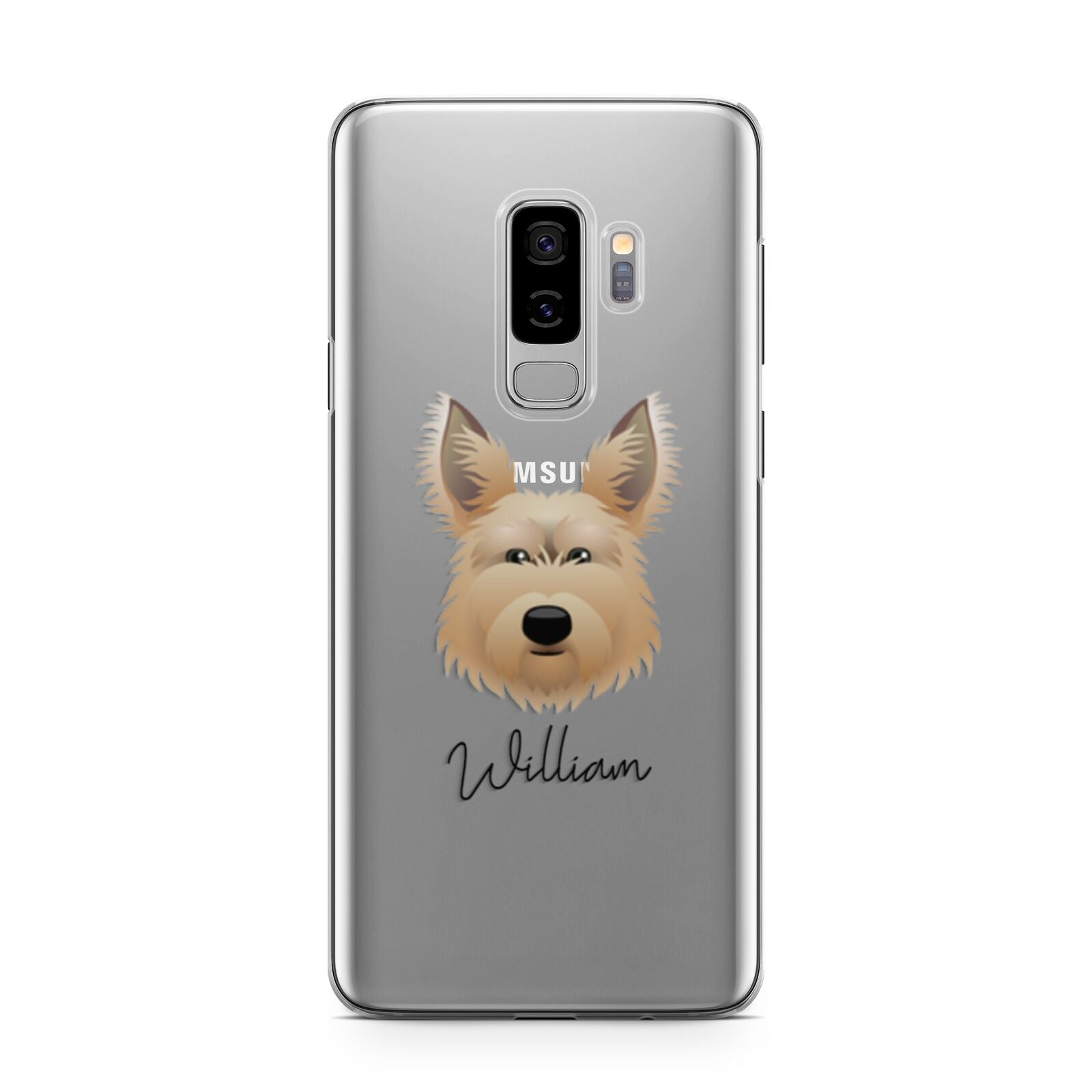 Picardy Sheepdog Personalised Samsung Galaxy S9 Plus Case on Silver phone
