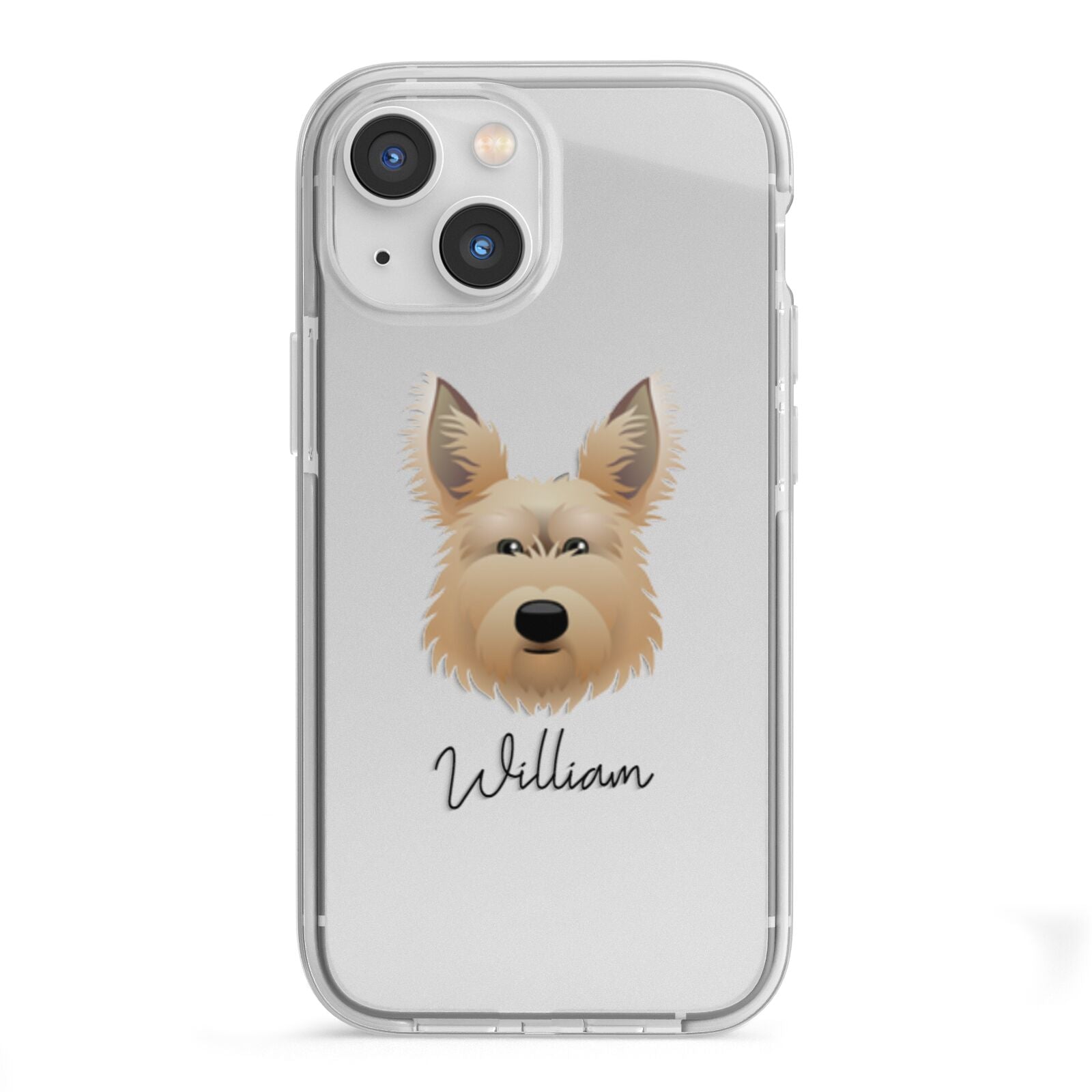 Picardy Sheepdog Personalised iPhone 13 Mini TPU Impact Case with White Edges