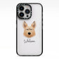 Picardy Sheepdog Personalised iPhone 13 Pro Black Impact Case on Silver phone