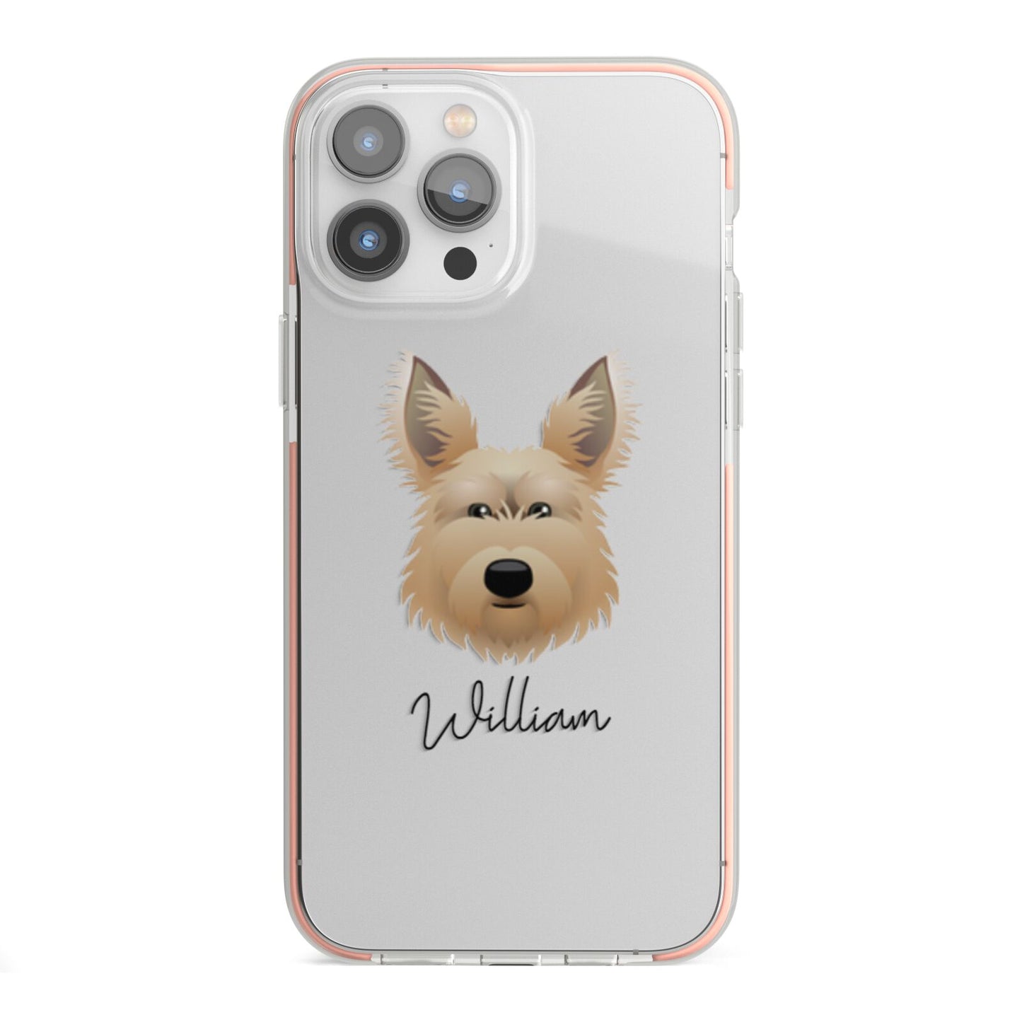 Picardy Sheepdog Personalised iPhone 13 Pro Max TPU Impact Case with Pink Edges