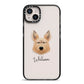 Picardy Sheepdog Personalised iPhone 14 Plus Black Impact Case on Silver phone