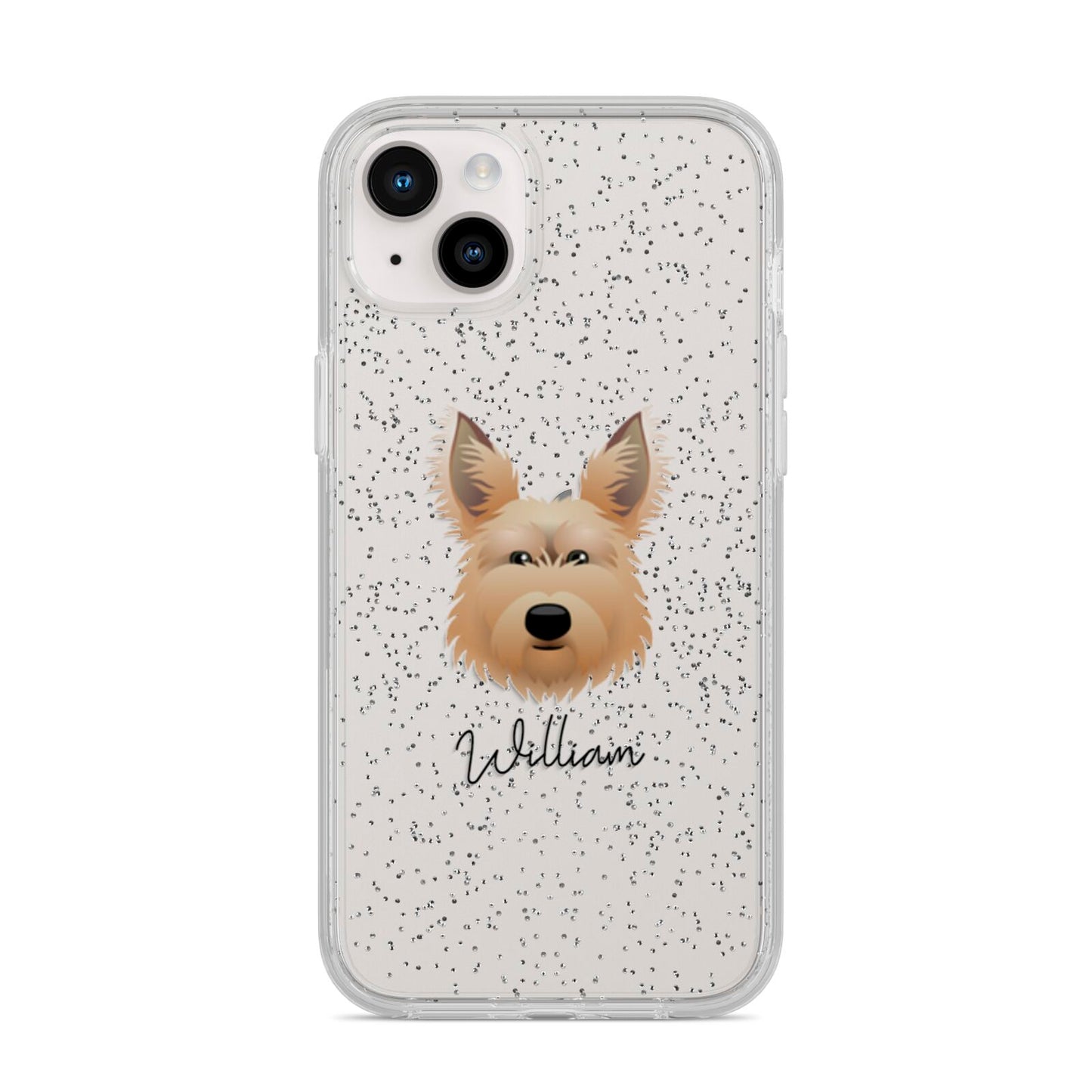 Picardy Sheepdog Personalised iPhone 14 Plus Glitter Tough Case Starlight