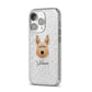 Picardy Sheepdog Personalised iPhone 14 Pro Glitter Tough Case Silver Angled Image