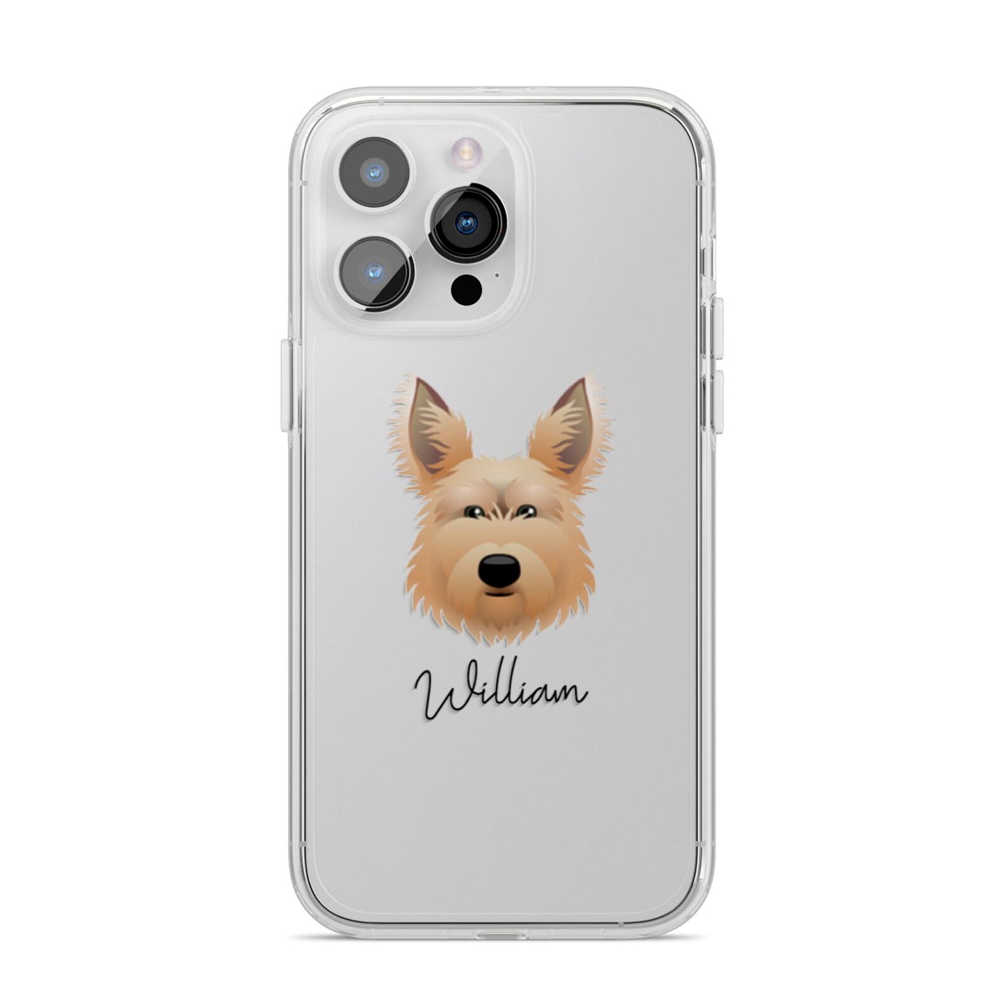 Picardy Sheepdog Personalised iPhone 14 Pro Max Clear Tough Case Silver