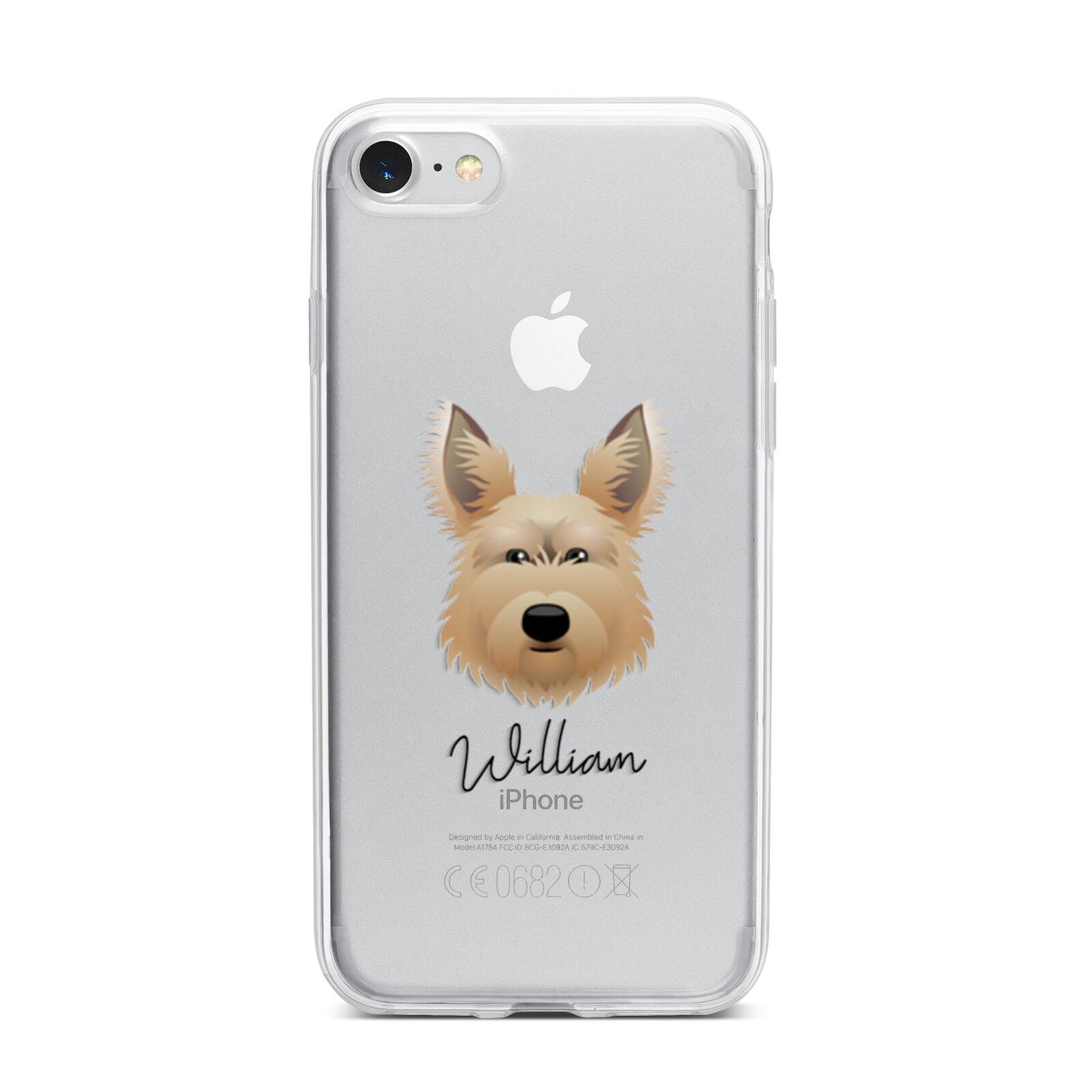 Picardy Sheepdog Personalised iPhone 7 Bumper Case on Silver iPhone