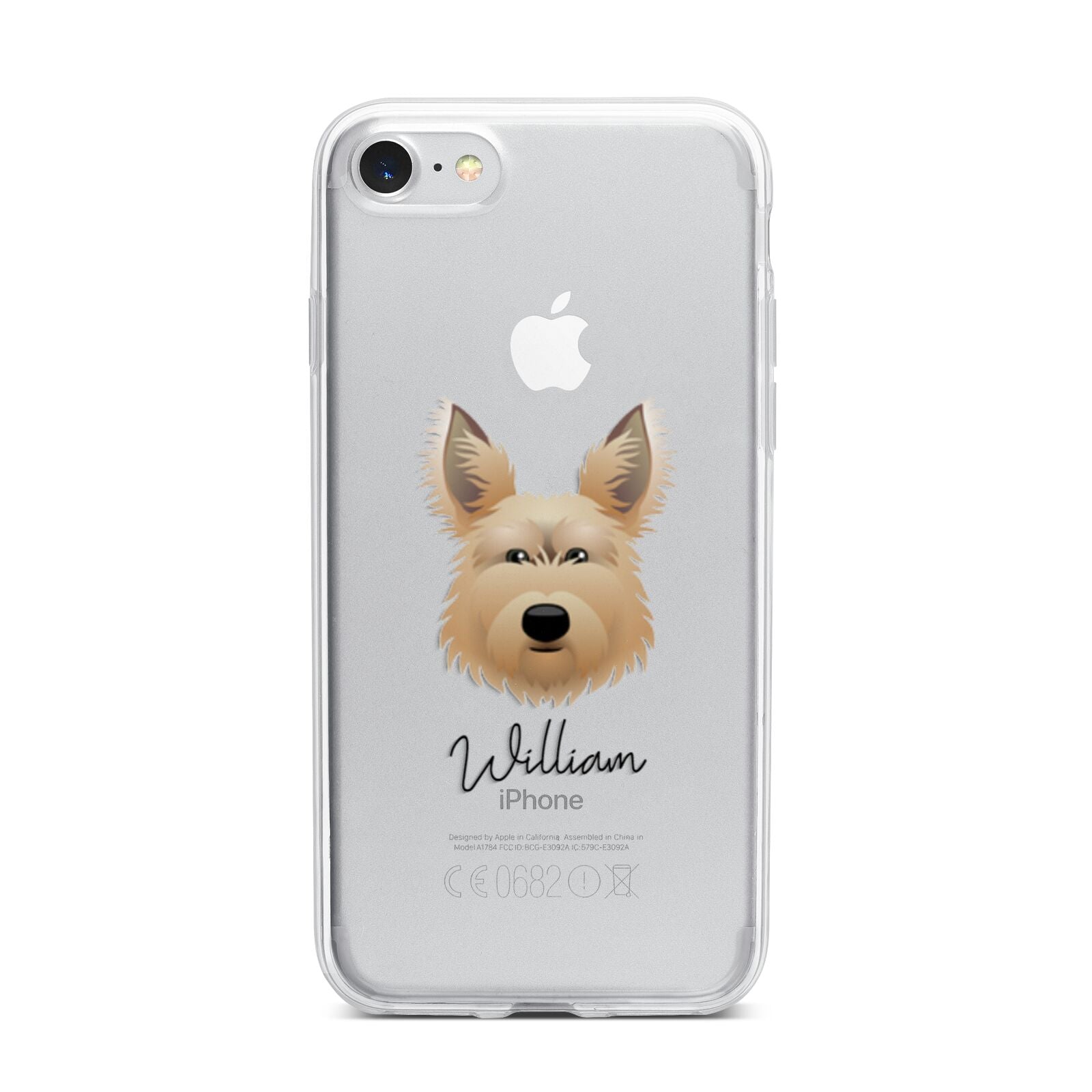 Picardy Sheepdog Personalised iPhone 7 Bumper Case on Silver iPhone