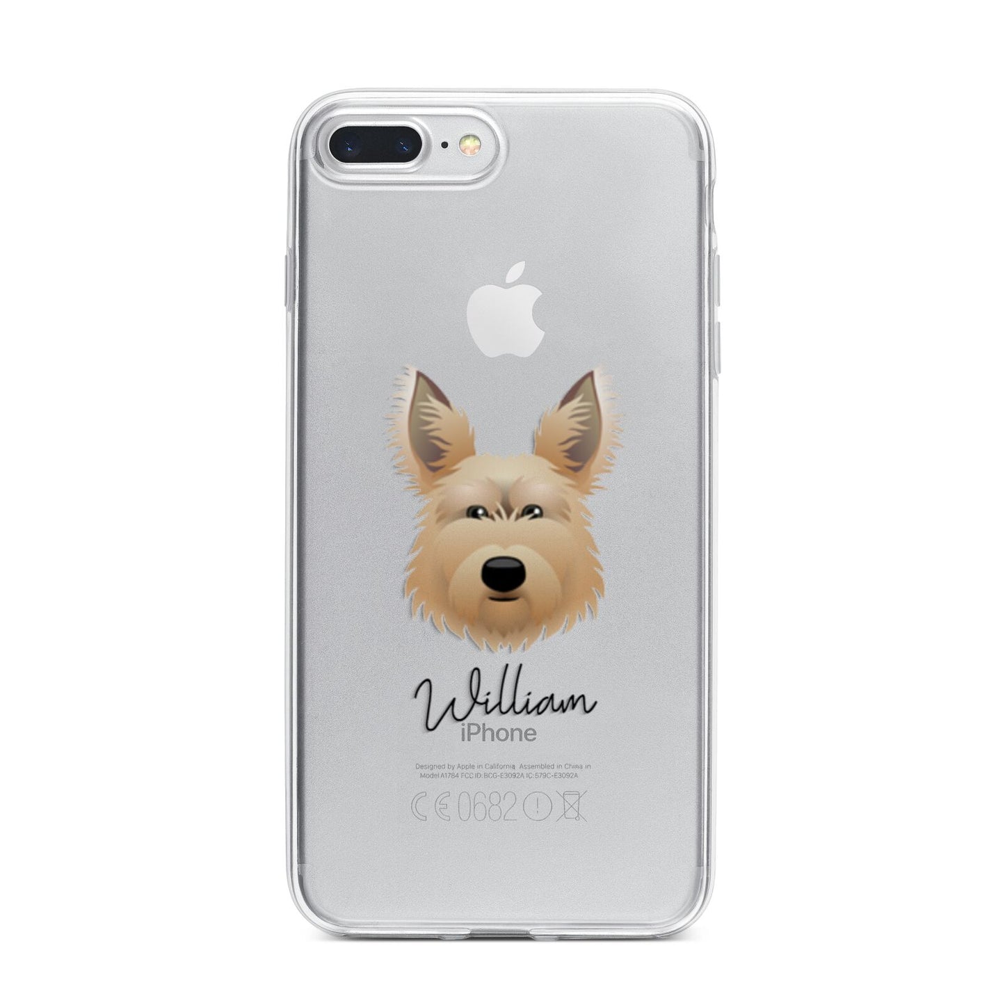 Picardy Sheepdog Personalised iPhone 7 Plus Bumper Case on Silver iPhone