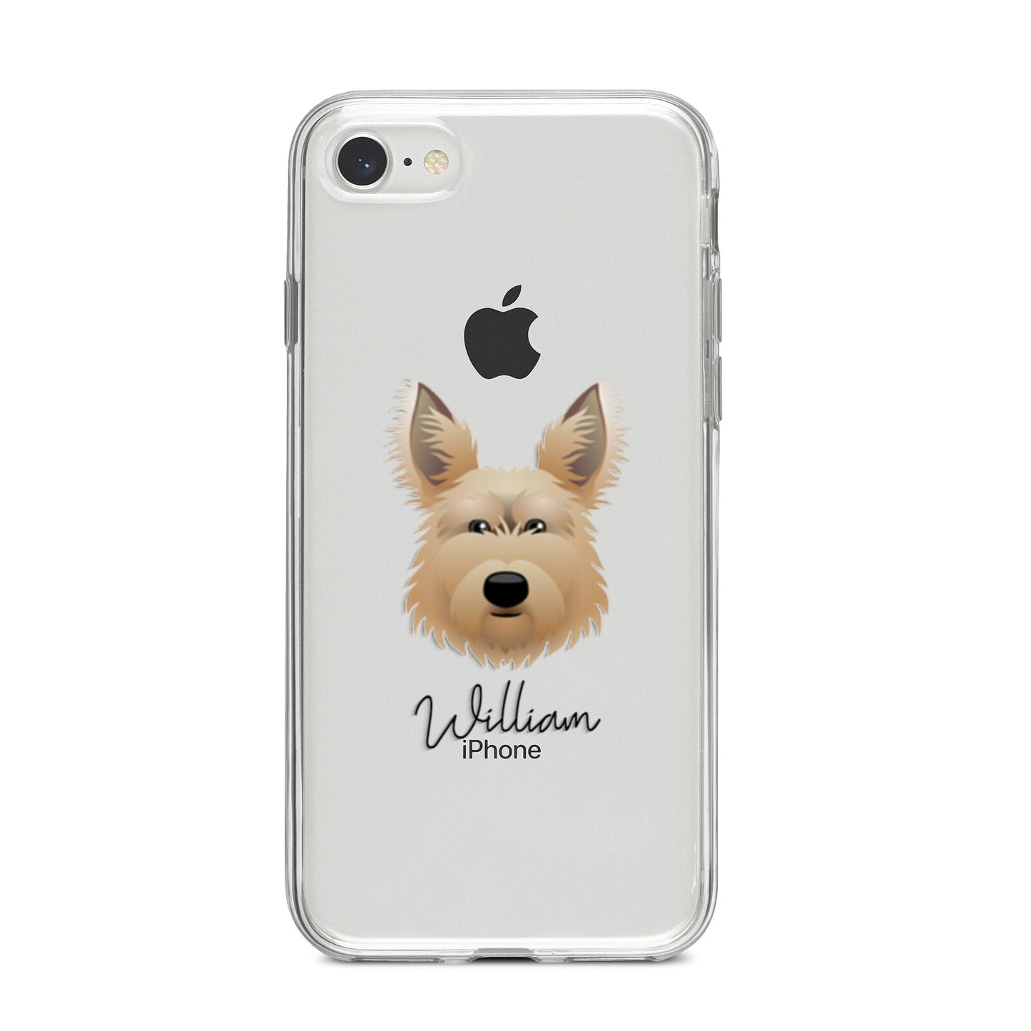 Picardy Sheepdog Personalised iPhone 8 Bumper Case on Silver iPhone