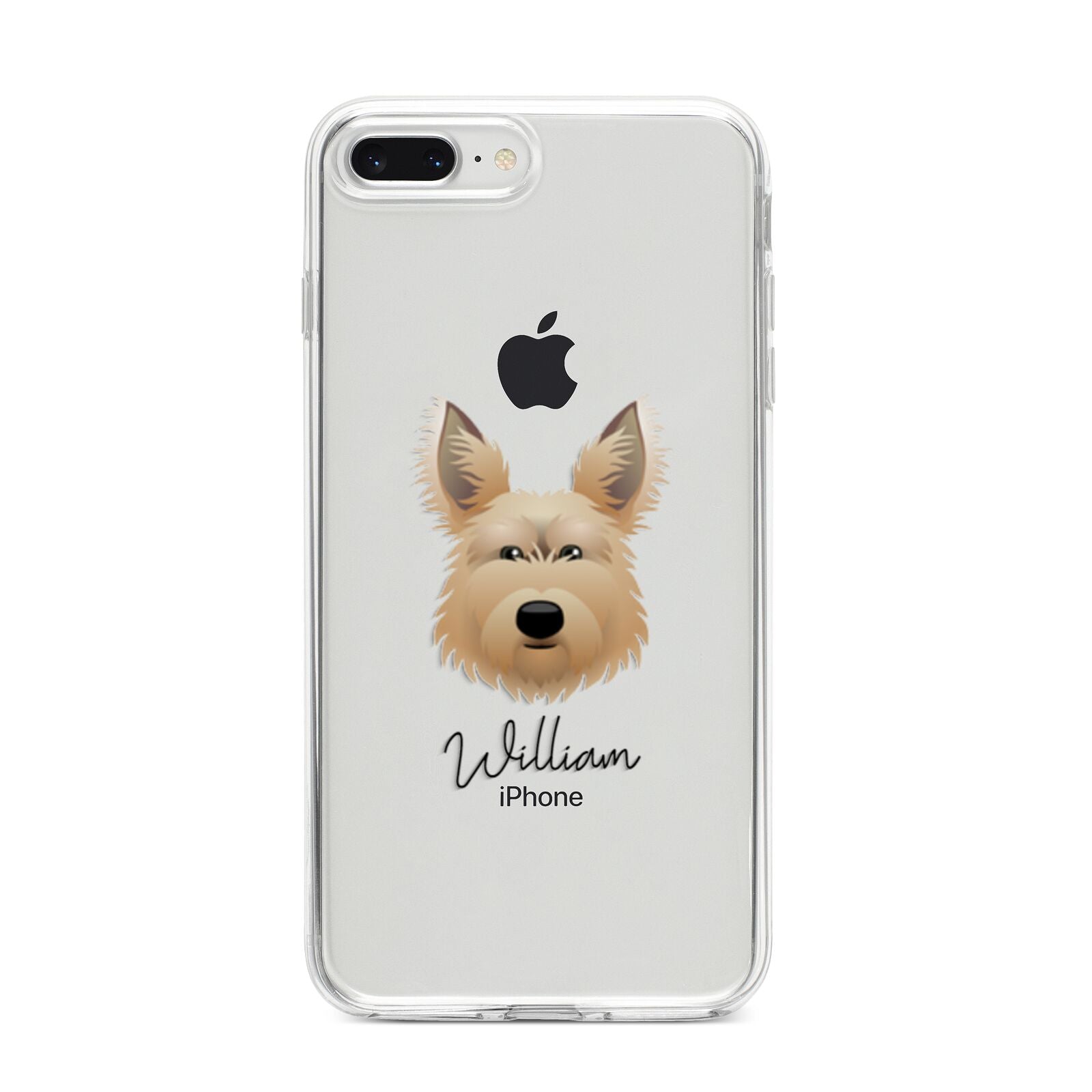 Picardy Sheepdog Personalised iPhone 8 Plus Bumper Case on Silver iPhone