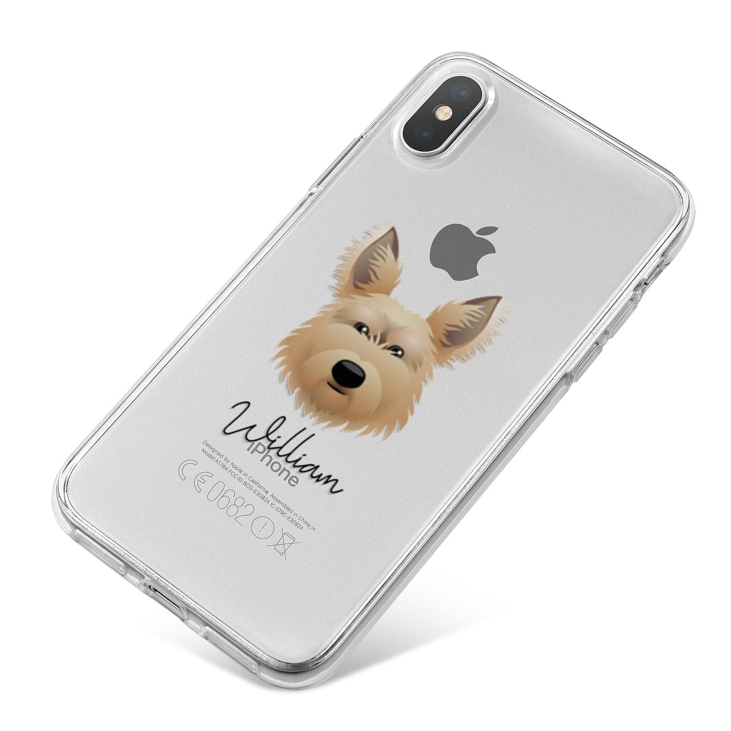 Picardy Sheepdog Personalised iPhone X Bumper Case on Silver iPhone