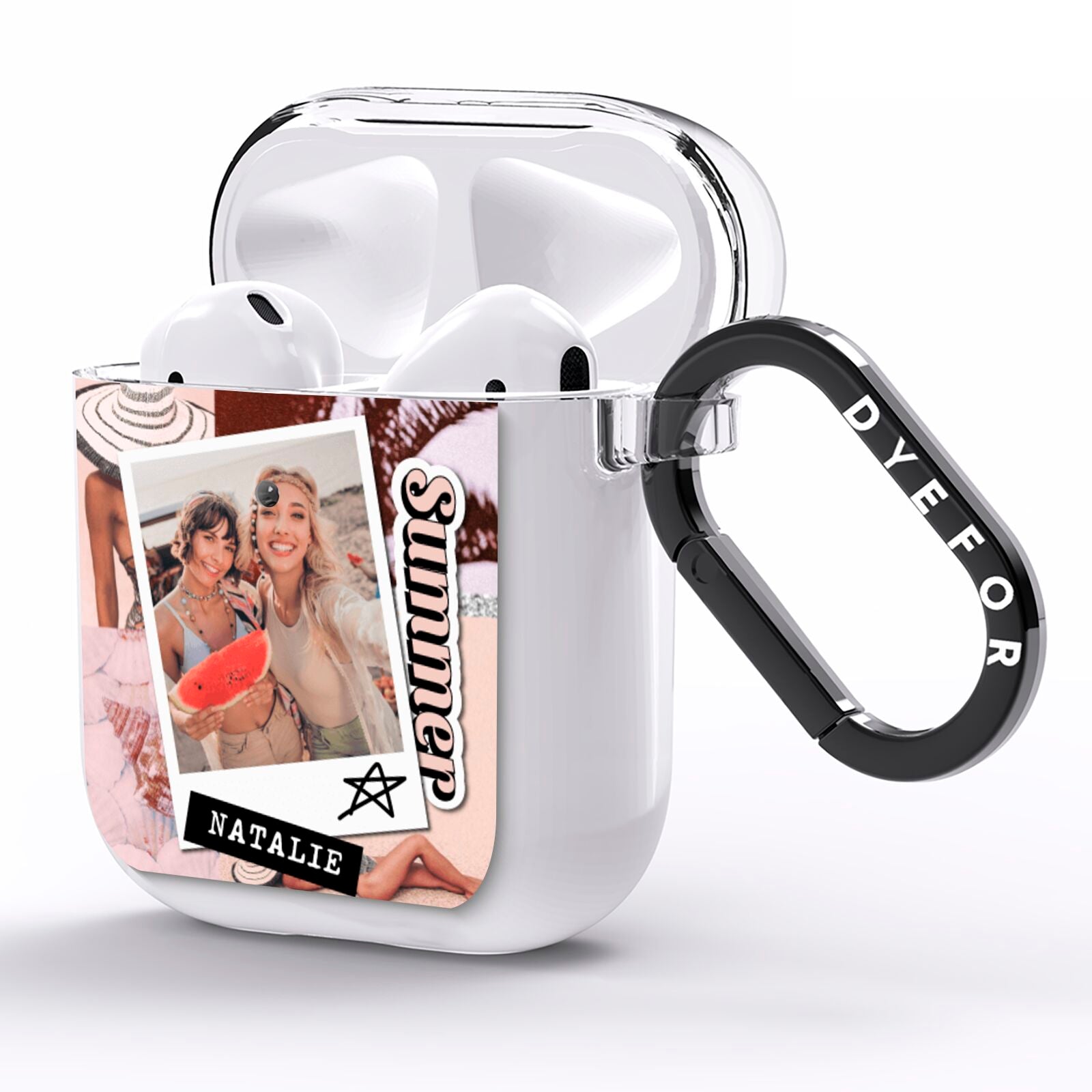 Picture Collage Personalised AirPods Clear Case Side Image