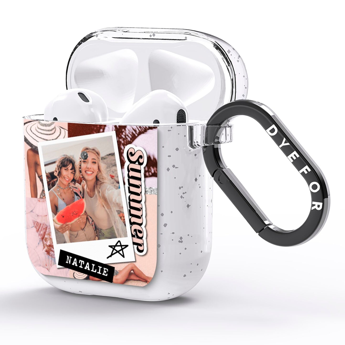 Picture Collage Personalised AirPods Glitter Case Side Image