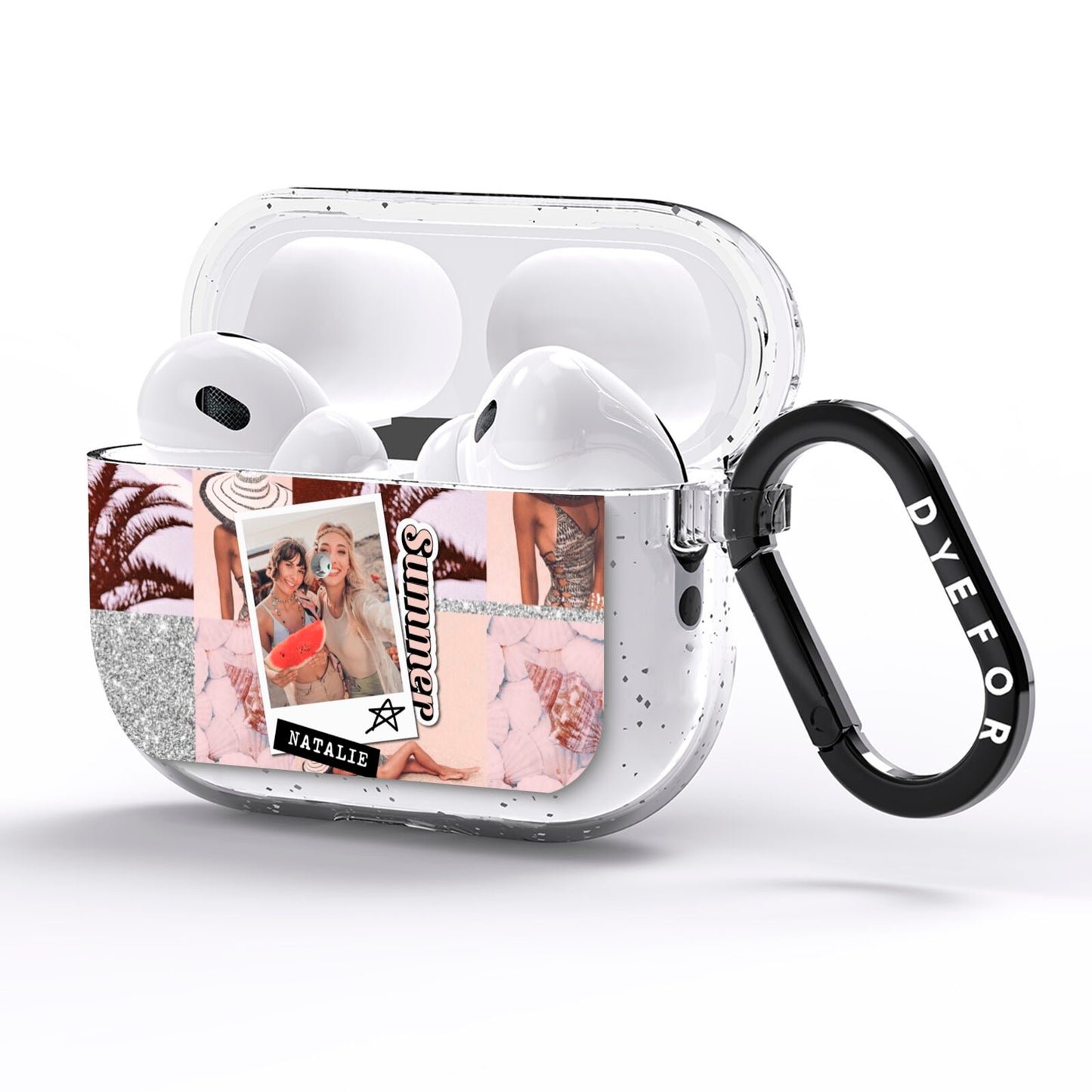 Picture Collage Personalised AirPods Pro Glitter Case Side Image