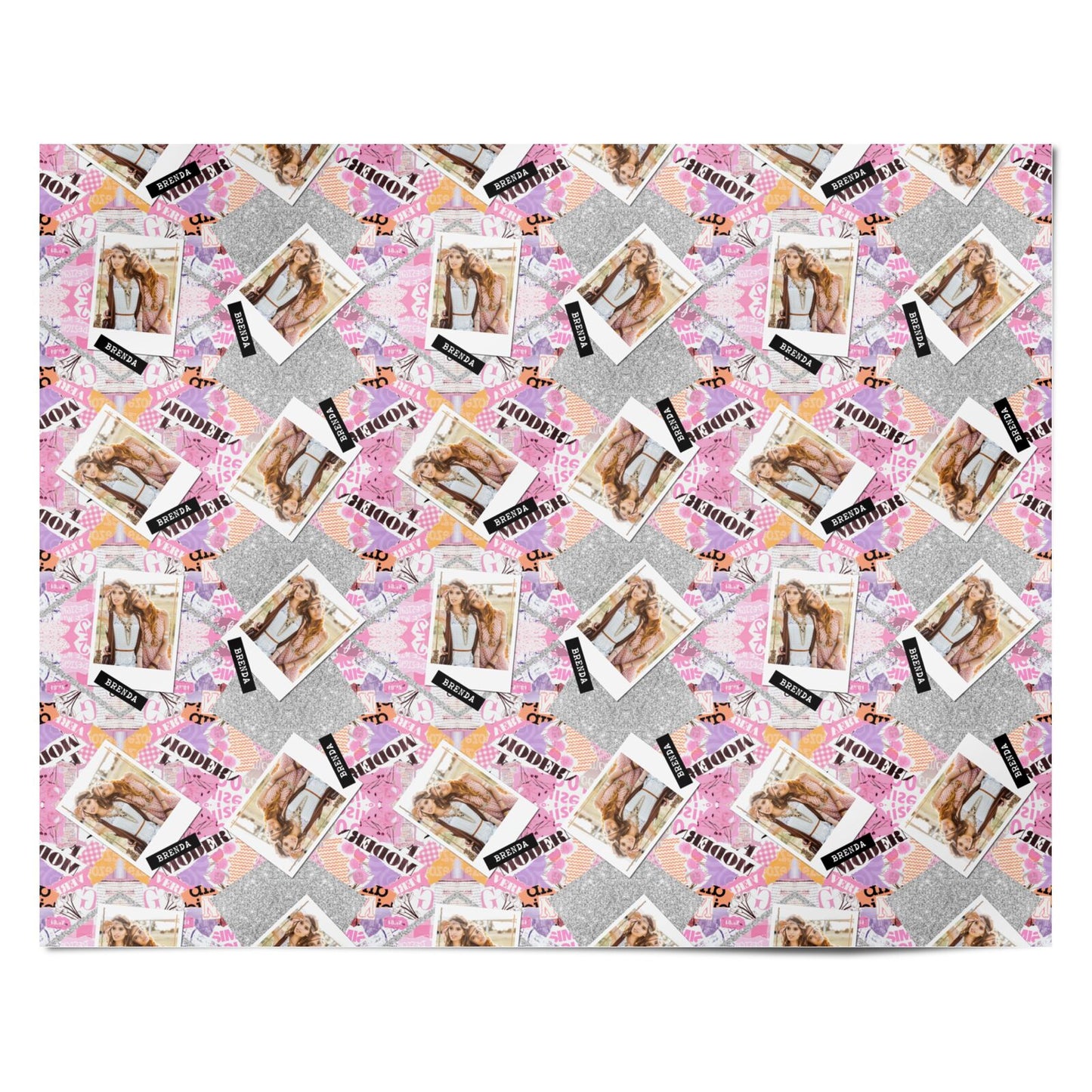 Picture Collage with Custom Photo Personalised Wrapping Paper Alternative