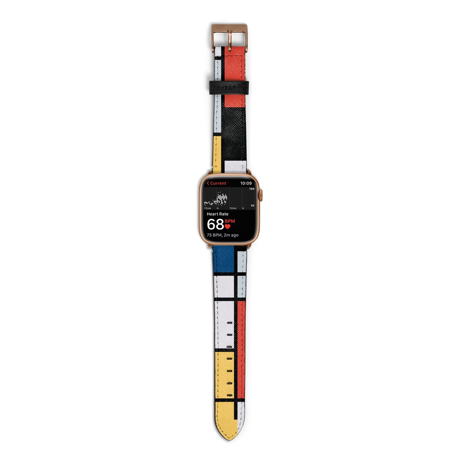 Piet Mondrian Composition Apple Watch Strap Size 38mm with Gold Hardware