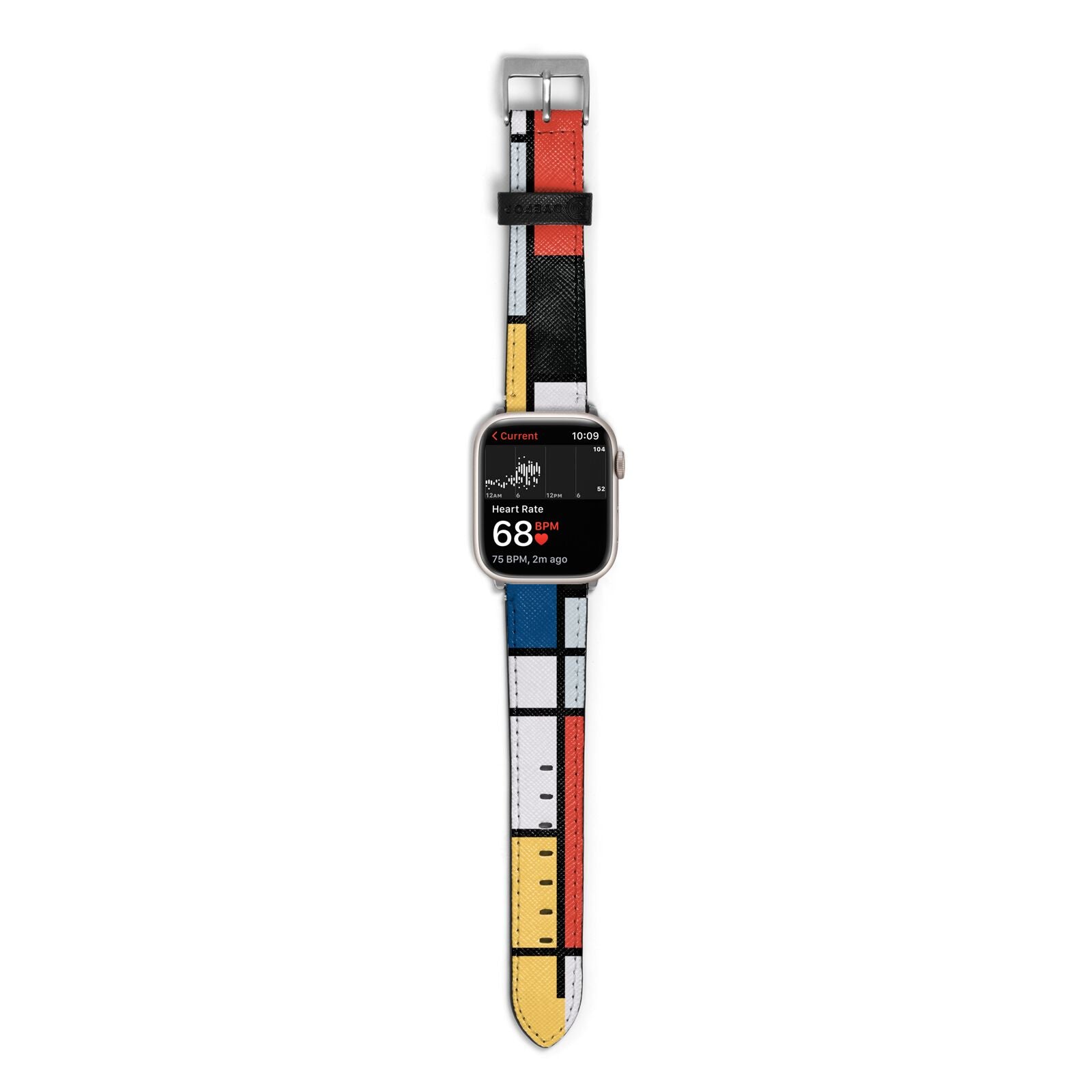 Piet Mondrian Composition Apple Watch Strap Size 38mm with Silver Hardware