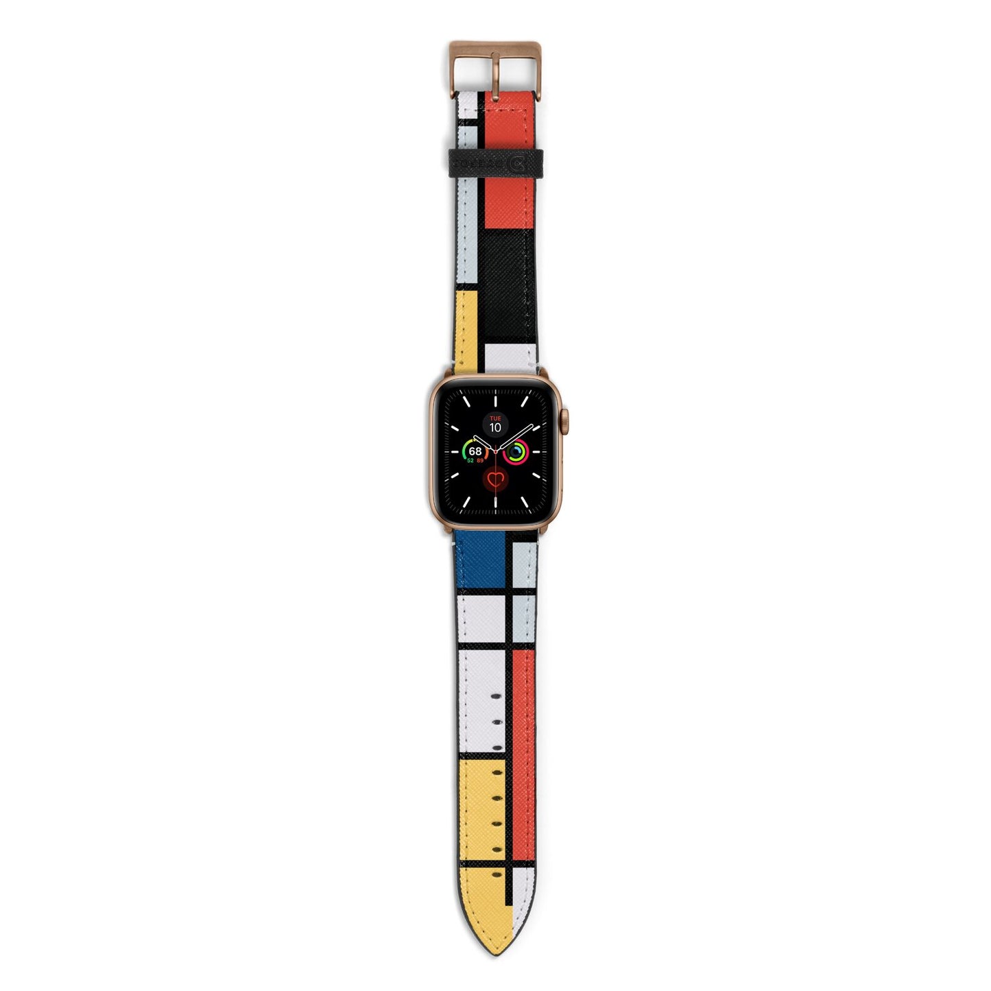 Piet Mondrian Composition Apple Watch Strap with Gold Hardware