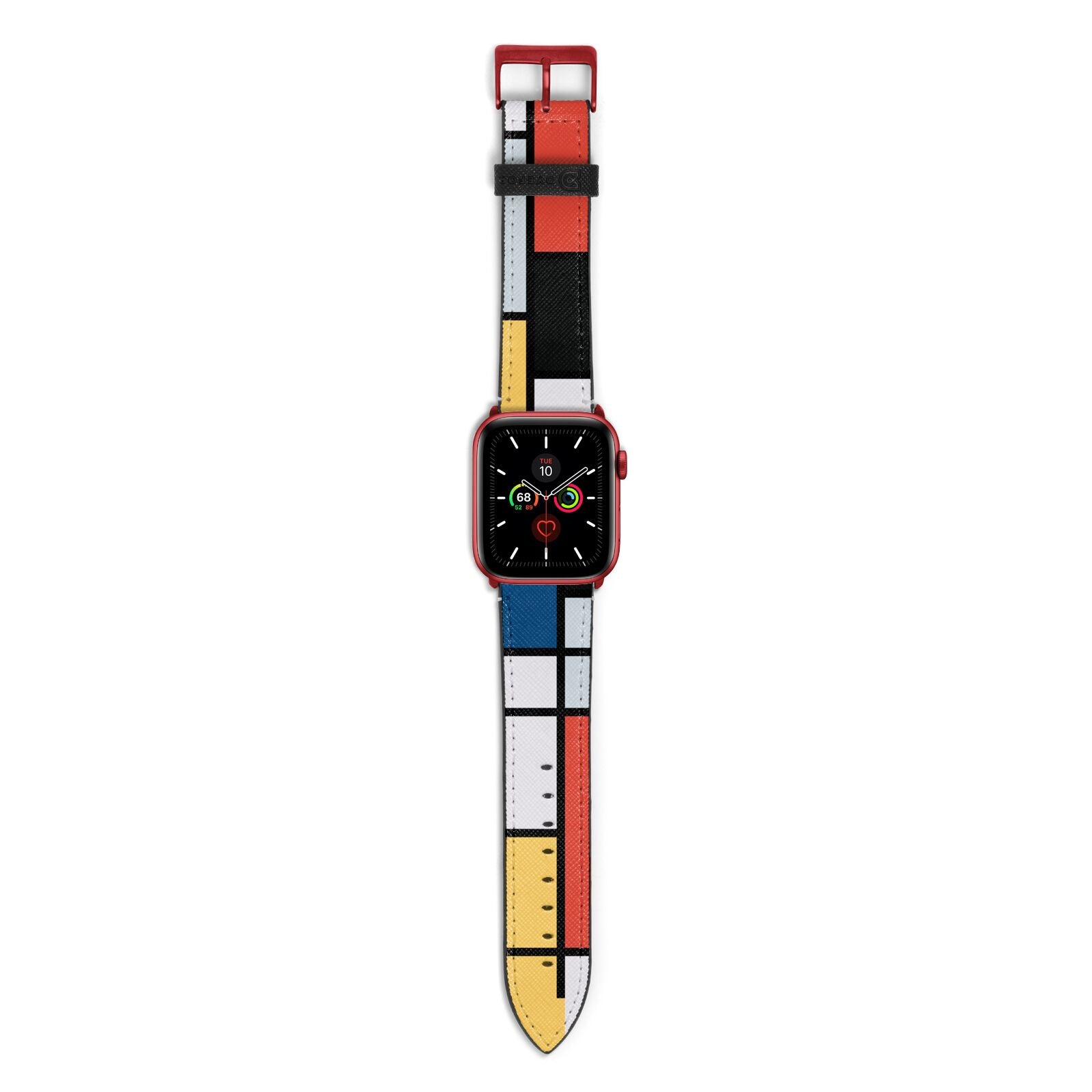 Piet Mondrian Composition Apple Watch Strap with Red Hardware