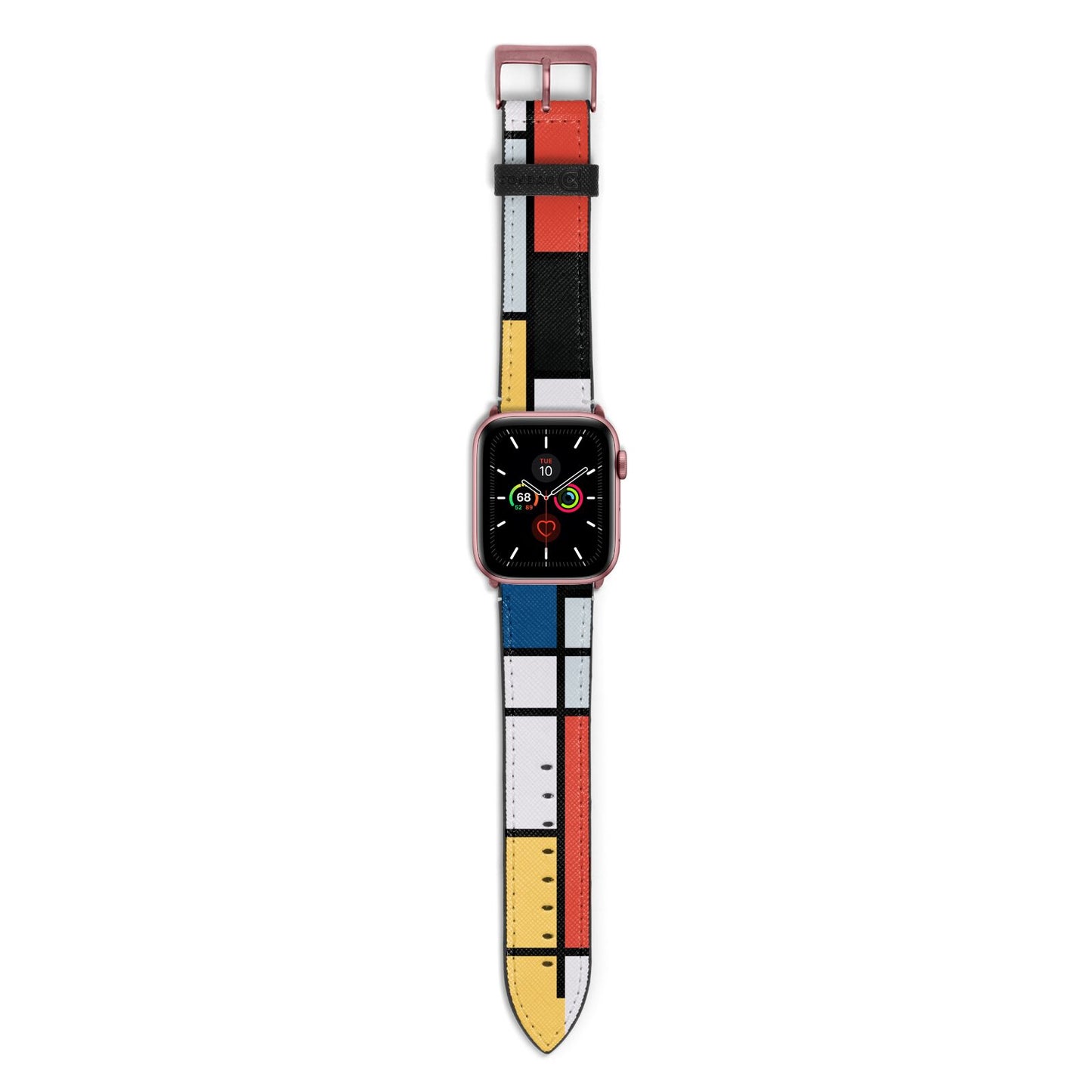 Piet Mondrian Composition Apple Watch Strap with Rose Gold Hardware