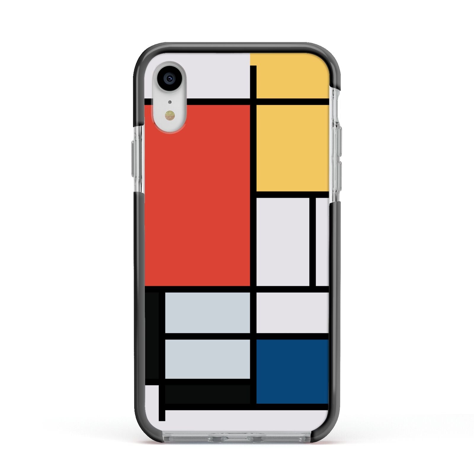 Piet Mondrian Composition Apple iPhone XR Impact Case Black Edge on Silver Phone