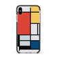 Piet Mondrian Composition Apple iPhone Xs Max Impact Case Black Edge on Silver Phone