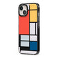 Piet Mondrian Composition iPhone 13 Black Impact Case Side Angle on Silver phone