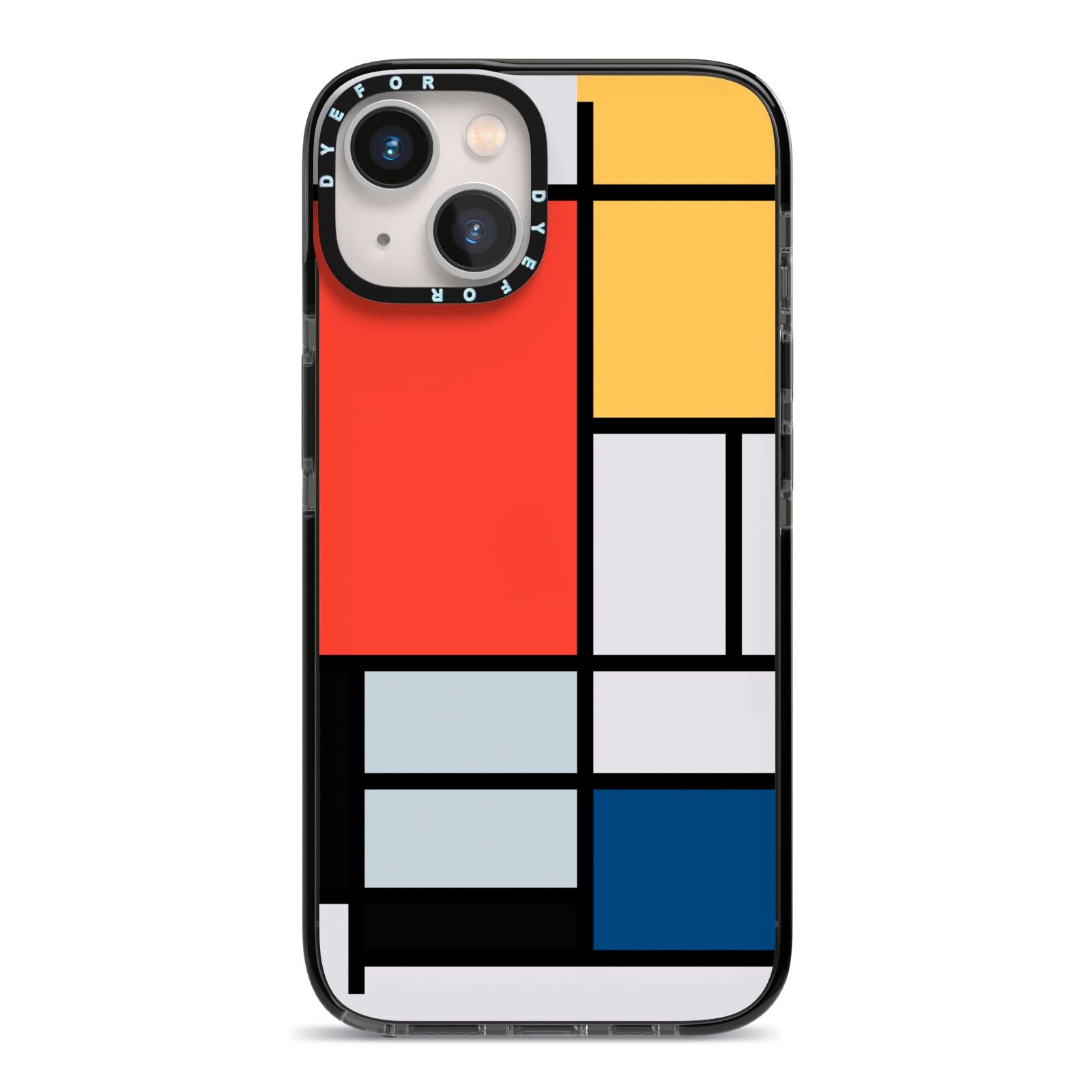 Piet Mondrian Composition iPhone 13 Black Impact Case on Silver phone