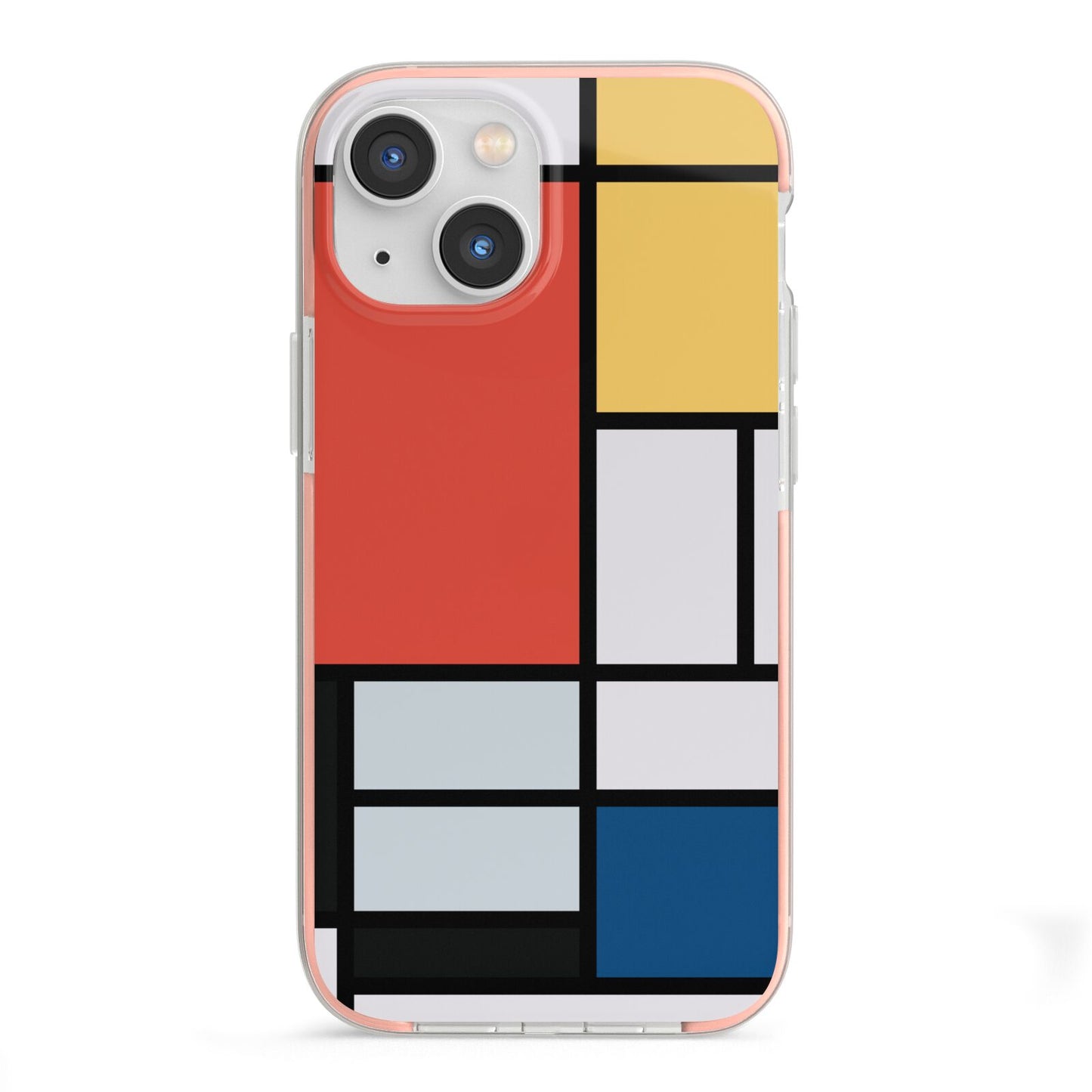 Piet Mondrian Composition iPhone 13 Mini TPU Impact Case with Pink Edges
