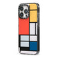 Piet Mondrian Composition iPhone 13 Pro Black Impact Case Side Angle on Silver phone