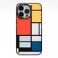 Piet Mondrian Composition iPhone 13 Pro Black Impact Case on Silver phone